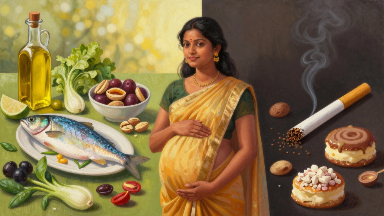 Healthy food and lifestyle supporting IVF success