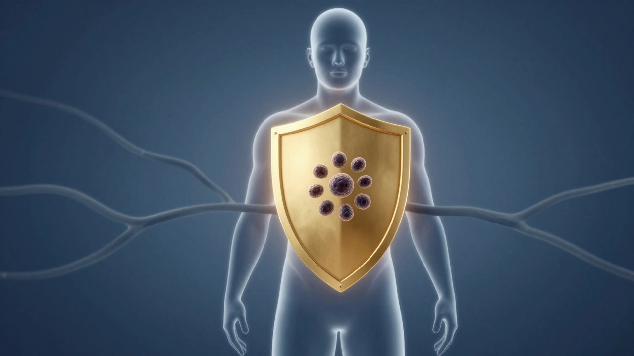 Conceptual art showing early detection stopping cancer spread